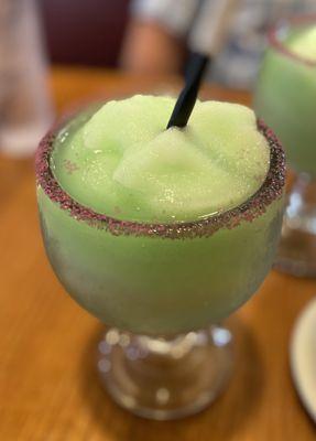 Med Frozen Margarita. Fake Green color with a fake sugar aftertaste. Pretty, but not very good unfortunately :(