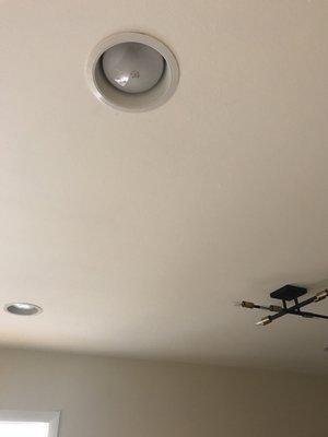 Holes cut perfectly for the recessed lights.