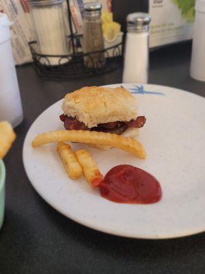 Sausage and bacon biscuit