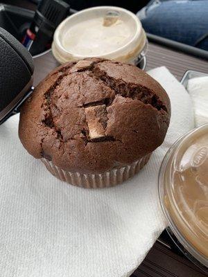 Cold brew and a double chocolate muffin