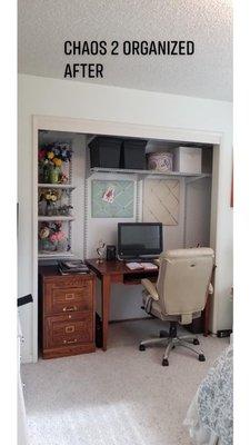 The end result of converting a guest room into a office/guest room.