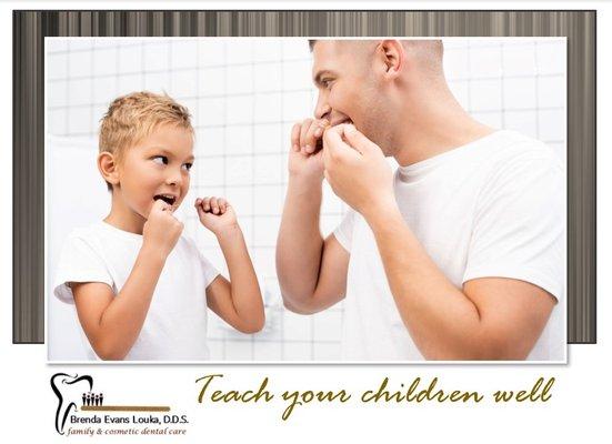 FLOSSING - Teach your children when they are young and help them to create a good and healthy dental habit.