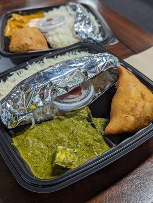 Palak paneer lunch box