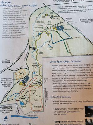 Map of area and hiking trails.