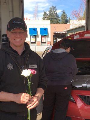 Tuesday is Ladies day! Come by to get your vehicle serviced - receive a discount and a flower to say, "thank you, we appreciate you"