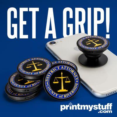 Phone grips are a great option for a useful giveaway that provides long-term exposure of your brand or message. promo.printmystuff.com