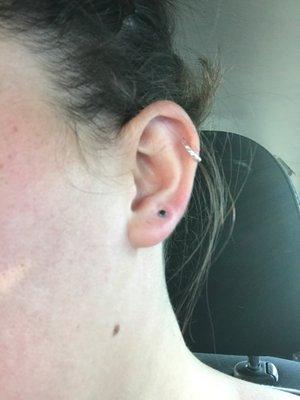 Onyx Lobe piercings