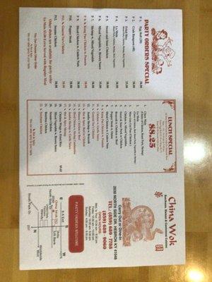 The to go menu back