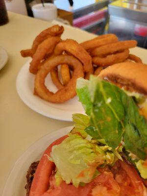 Burger and onion rings. OOOh sOOO gOOOd!