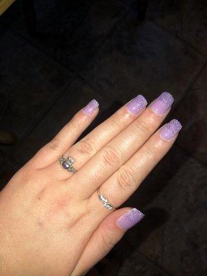 Ombré glitter powder dip nails