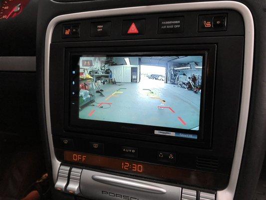 Porsche Cayenne with Rydeen HD backup camera & Pioneer car stereo professionally installed.