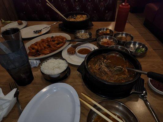 Goat stew, Dbuk Bok Kee, Bimibap and sides