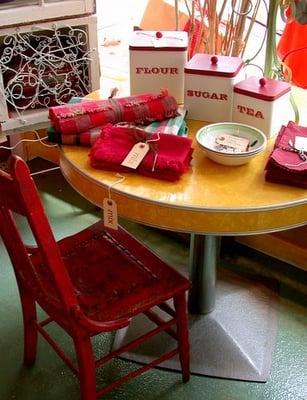 vintage furniture, household goods, linens