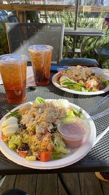 Veggie salad and sweet tea Raspberry vinaigrette Yum yum