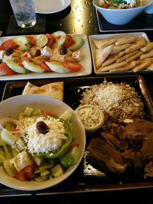 Lamb plate and hummus plate