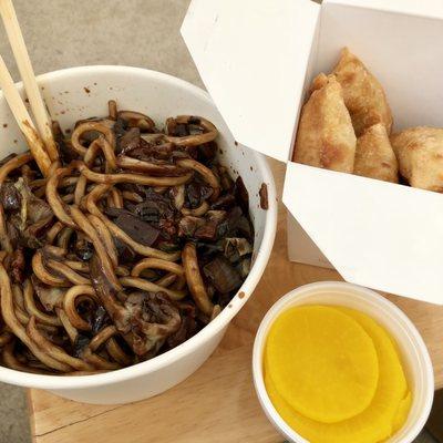 Jajangmyeon and Fried Dumplings