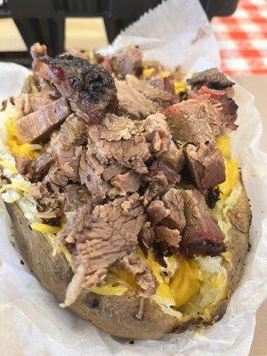 Loaded baked potato with brisket