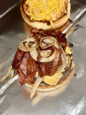 Bacon Cheeseburger with grilled onions