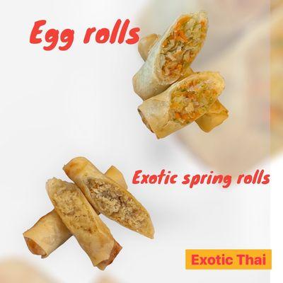 Top favorite appetizers !!!  Veggies egg rolls and Chicken spring rolls