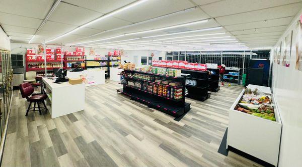 Landscape view of the store's interior