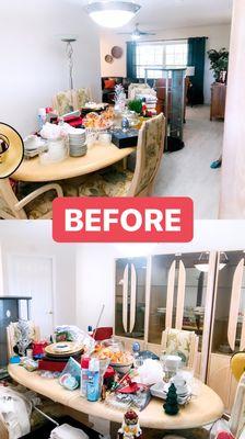 Before and after - dining room