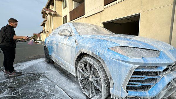 Foam cannon wash