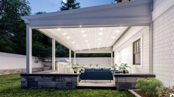 Pergola roof lighting