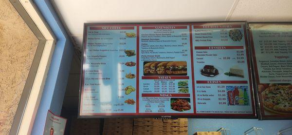 Menu left side