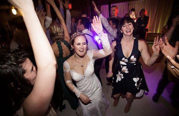 The Bride having a good time with friends.