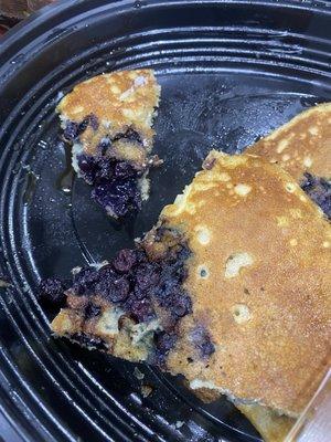 Blueberry pancakes (it's a huge stack of 3, but I was hungry and snapped a pic while eating haha--sorry)