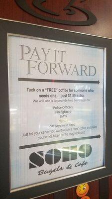 For $1.59 you can pay it forward with a cup of coffee for someone! Love this.