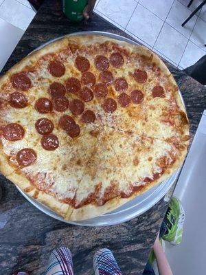 Half cheese half pepperoni