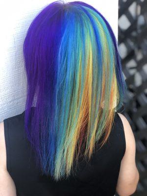 rainbow hair color by Anita