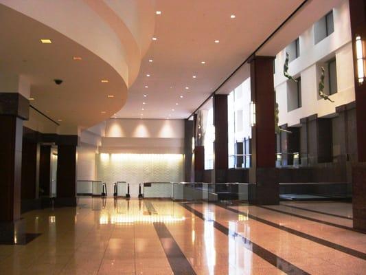 Interior at Heritage Plaza- note Flying Men sculpture on right