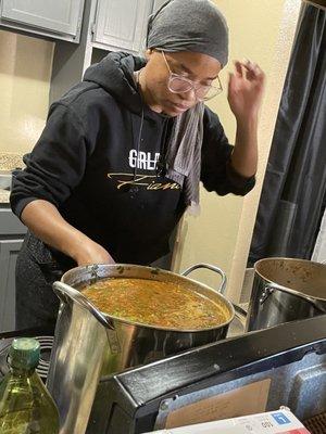 Free Chili Day - Feeding over 50 families in the Dallas area after recent storms.