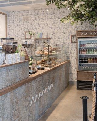 counter and pastry display