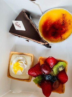 Caramel Crme Brulee  Fresh Fruit Tart Lemon Tart Sacher Torte