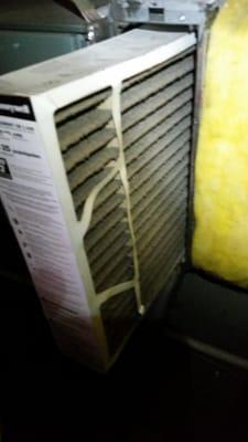 This is why many people feel sick in their home the filter in the AC is this dirty.