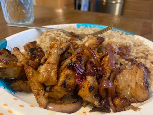 Greenwise Publix dark meat chicken | turned into General Tso homemade w/ brown rice