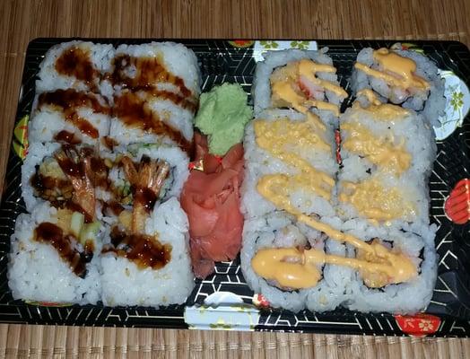 Shrimp tempora & spicy shrimp and crab roll @Quickway Japanese Hibachi!