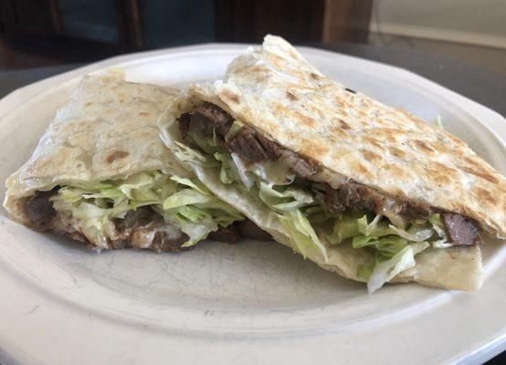 Beef quesadilla.