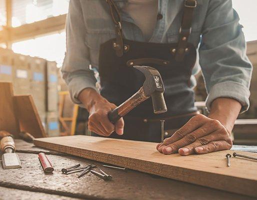 Carpentry, wood flooring, chains and tables, wall demolition and installations.