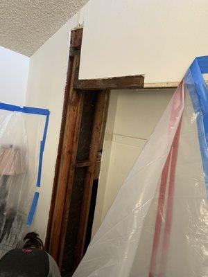 Closet demo due to roof leak