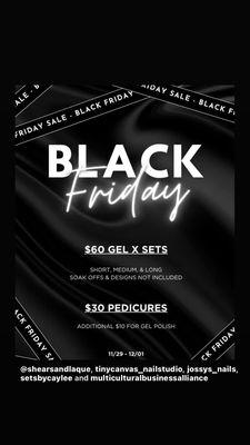 Black Friday special for this weekend value thru Dec 1st