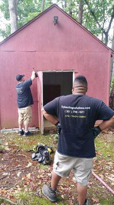 If have rotten shed that need to come down and be hauled away. We would be happy to give use a estimate.