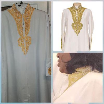 This is the clergy robe that was ruined by this company. The left is before, Right is after and ruined with some bleach!! DO NOT TRUST!!!