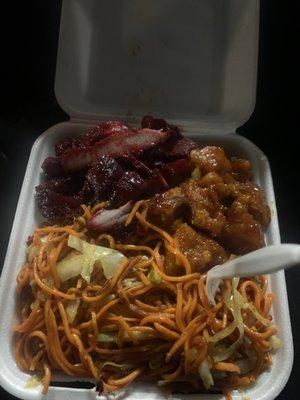 Chowmein, bbq and orange chicken!!