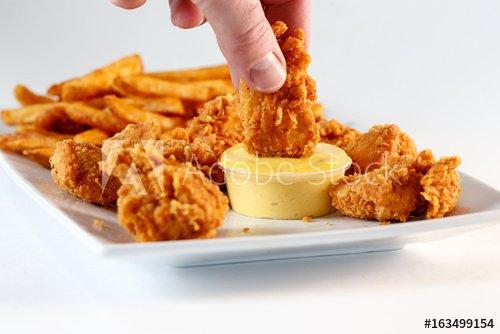 Hand Breaded Chicken Fingers Basket W/FF, Toasted Sour Dough And House Ranch