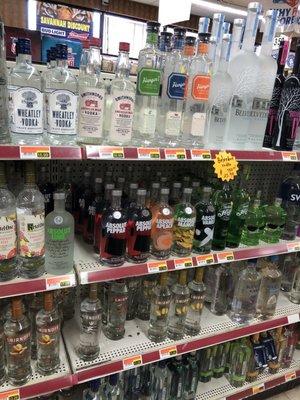 Large vodka selection