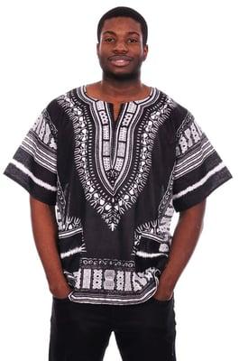 Black and White Dashiki Shirt